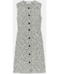 Lafayette 148 New York - Petite Linen-cotton Bouclé Tweed Buttoned Dress - Lyst
