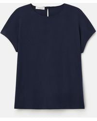 Lafayette 148 New York - Organic Silk Georgette Short Sleeve Blouse - Lyst