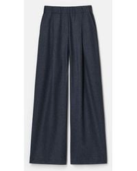 Lafayette 148 New York - Wool Cashmere Flannel Pleated Wide Leg Pant - Lyst