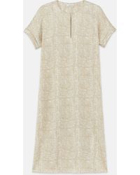 Lafayette 148 New York - Burlap Print Crinkle Stretch Silk T-shirt Dress - Lyst