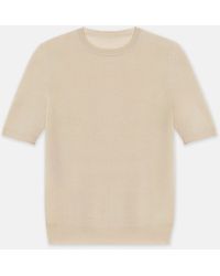 Lafayette 148 New York - Fine Gauge Cashmere Crewneck Short Sleeve Sweater - Lyst