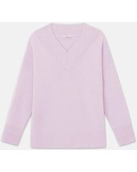 Lafayette 148 New York - Plus-size Cashmere Ribbed V-neck Sweater - Lyst