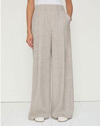 Lafayette 148 New York - Tropical Wool Silk Pleated Wide Leg Pants - Lyst
