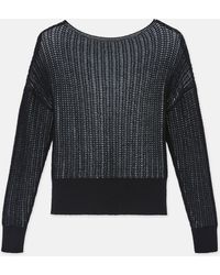 Lafayette 148 New York - Plus-size Organic Cotton Open Knit Bateau Sweater - Lyst