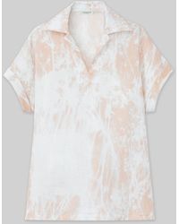 Lafayette 148 New York - Plus-size Shadow Print Linen Popover Shirt - Lyst