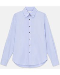 Lafayette 148 New York - Organic Cotton Poplin High Collar Shirt - Lyst