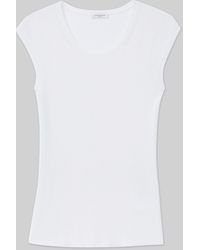 Lafayette 148 New York - Finespun Voile Ribbed Cap Sleeve Top - Lyst
