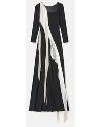 Lafayette 148 New York - Embroidered Fringe Knit Maxi Dress - Lyst