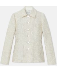 Lafayette 148 New York - Petite Textured Jacquard Cotton-linen Three Pocket Jacket - Lyst