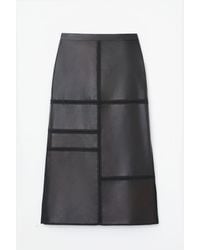 Lafayette 148 New York - Nappa Lambskin Leather Block Panel Skirt - Lyst