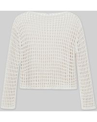 Lafayette 148 New York - Sustainable Linen-silk Chainette Net Stitch Sweater - Lyst