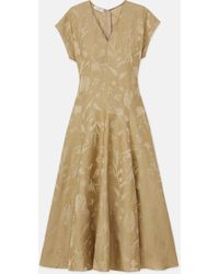 Lafayette 148 New York - Eco Flora Jacquard Linen-viscose Flared Dress - Lyst