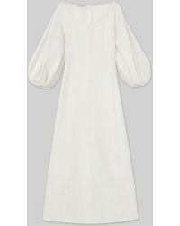 Lafayette 148 New York - Silk-linen Lantern Sleeve Dress - Lyst