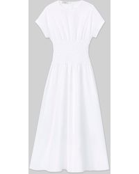Lafayette 148 New York - Organic Cotton Poplin Smocked Waist Dress - Lyst