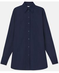 Lafayette 148 New York - Organic Cotton Poplin Sheer Sleeve Oversized Shirt - Lyst