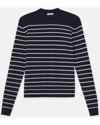 Lafayette 148 New York - Plus-size Naval Stripe Cashmere Button Shoulder Sweater - Lyst