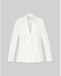 Lafayette 148 New York - Plus-size Woolsilk Crepe Single Button Blazer - Lyst