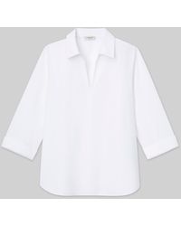 Lafayette 148 New York - Organic Cotton Poplin Popover Shirt - Lyst