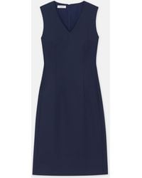 Lafayette 148 New York - Responsible Stretch Wool V-Neck Sheath Dress - Lyst
