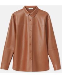 Lafayette 148 New York - Nappa Lambskin Leather Shirt Jacket - Lyst