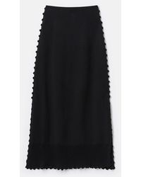 Lafayette 148 New York - Cotton Silk Crochet Trim Button Knit Midi Skirt - Lyst