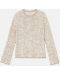 Lafayette 148 New York - Petite Flora Bloom Cotton-silk Tape Textured Stitch Sweater - Lyst