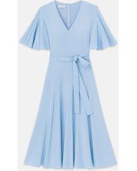 Lafayette 148 New York - Organic Silk Stretch Georgette Flutter Sleeve Dress - Lyst