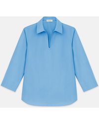 Lafayette 148 New York - Petite Organic Cotton Poplin Popover Shirt - Lyst