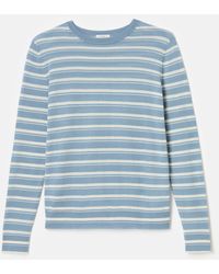 Lafayette 148 New York - Stripe Fine Gauge Cashmere Crewneck Sweater - Lyst