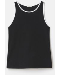 Lafayette 148 New York - Lafayette 148 Ny Cotton Rib Tipped Racerback Tank - Lyst