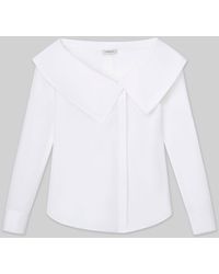 Lafayette 148 New York - Organic Cotton Poplin Portrait Collar Shirt - Lyst