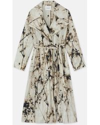 Lafayette 148 New York - Shadow Print Crinkle Cotton Trench Coat - Lyst