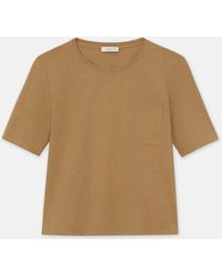 Lafayette 148 New York - Plus-size Linencotton Jersey Pocket Tshirt - Lyst