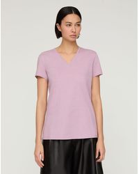 Lafayette 148 New York - Plus Size Cotton Jersey Short Sleeve V Neck T Shirt - Lyst