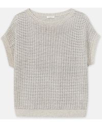 Lafayette 148 New York - Sustainable Linen-silk Textured Stitch Bateau Neck Sweater - Lyst