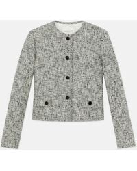 Lafayette 148 New York - Petite Linen-cotton Bouclé Tweed Collarless Buttoned Jacket - Lyst