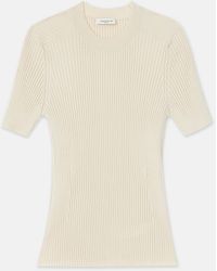 Lafayette 148 New York - Finespun Voile Ribbed Knit Top - Lyst