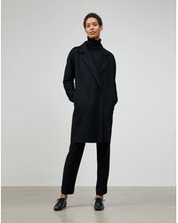 Lafayette 148 New York Womens Black Warm Winter Midi Coat Outerwear M BHFO 2754