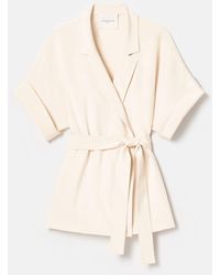 Lafayette 148 New York - Plus-Size Organic Silk Crepe De Chine Short Sleeve Belted Jacket - Lyst