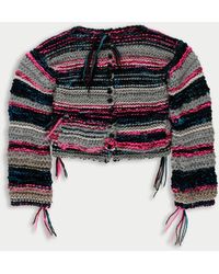 La Fetiche - Fleur Hand Knitted Cardigan - Lyst
