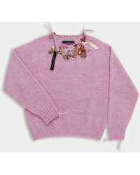 La Fetiche - Amy Embellished Crew Neck Sweater - Lyst