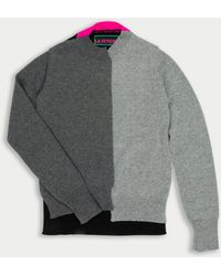 La Fetiche - Cathy Hand Framed Patched Sweater With Neon Collar Detail - Lyst