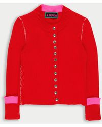 La Fetiche - Rosemary Shrunken Fit Ribbed Cardigan - Lyst