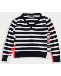La Fetiche - Mitzi V-Neck Colour Block Striped Sweater - Lyst