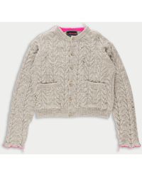 La Fetiche - Lisetta Cable Knit Cardigan - Lyst