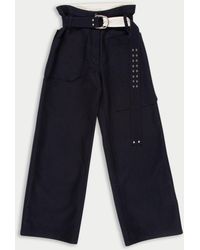 La Fetiche - David Raw-Cut Felt Sailor Pants With Military D Ring Belt - Lyst