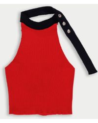 La Fetiche - Jerry Ribbed Halterneck Top - Lyst