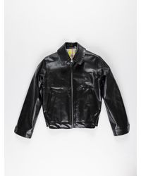 La Fetiche - Jaime Polished Rubber Reversible Bomber Jacket - Lyst