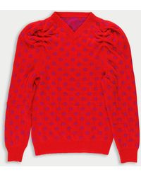 La Fetiche - Hana Reversible V-Neck Sweater - Lyst
