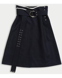 La Fetiche - Bonnie Raw-Cut Felt A-Line Skirt With D Ring Military Belt - Lyst